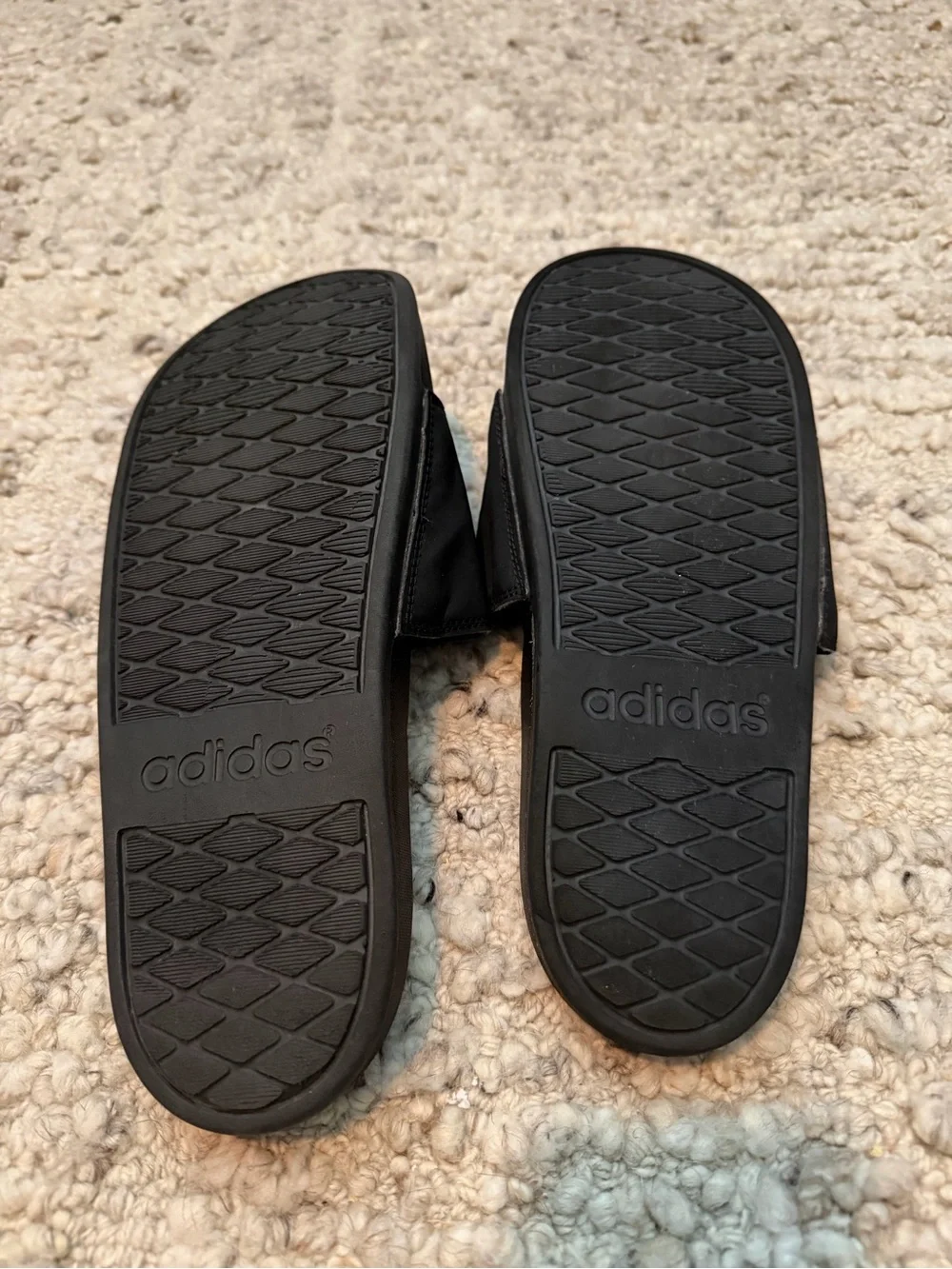 adidas Black Slide Sandals with White Logo